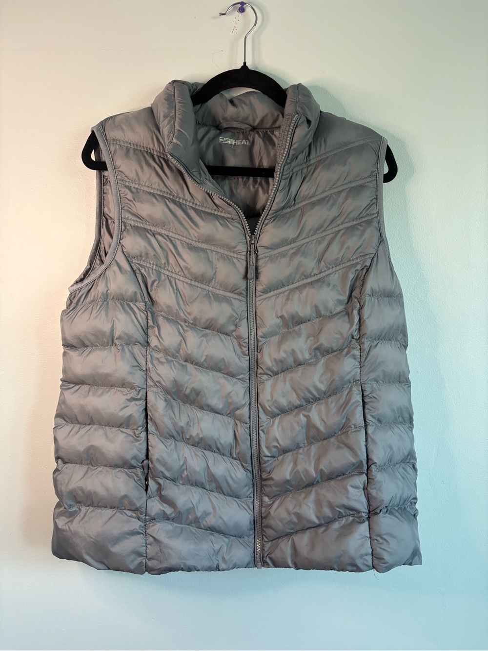 32 Degrees Light Gray Quilted Packable Puffer Vest